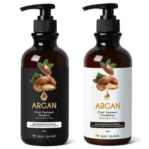 [원쁠딜] 메이아일랜드 아르간 클리닉 트리트먼트 샴푸&린스 750ml+750ml