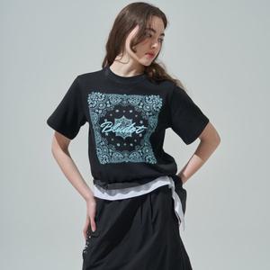 [BLUDOT]  반다나 아트워크 테이프 포인트 티셔츠_BK