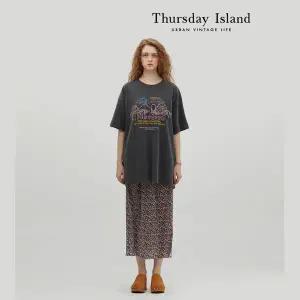 [Thursday Island] 프린트 롱 티셔츠(T234MTS243W)