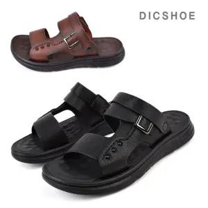 [딕슈]딕슈 남성 소가죽 버클 스트랩 샌들 슬리퍼 3cm S109