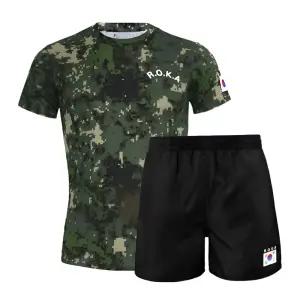 [SET] 로카티 ROKA 코리아아미 반팔티(육군디지털)+태극기반바지(블랙) 세트