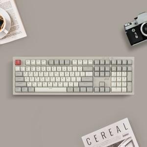 [G-Clicker] 유,무선 블루투스 키보드, 지클릭커 OFFICEPRO WK50 사일런스 M RGB 무소음 방수 108키 [Retro Cappuccino]
