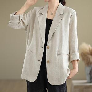 (바로출발)로지 더블 카라 린넨 자켓_RE1JK070