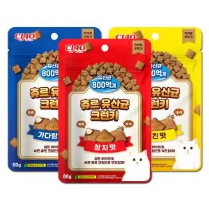 이나바 챠오 츄르 유산균 크런키 60g 6개세트 겉바속촉 고양이간식