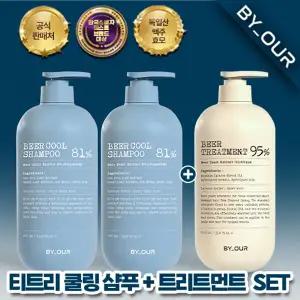 [대용량2+1] 바이아우어 티트리 스칼프 쿨링샴푸 1017ml 2  트리트먼트 1000ml 1