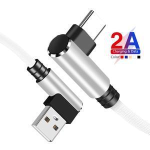 핸드폰 USB C 고속 충전 90도 엘보 C타입 케이블 메이트 아너 노키아 LG 구글 픽셀 스마트폰용 1M 2M 3M
