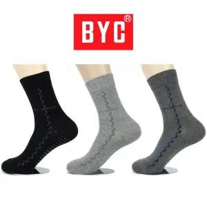 BYC 남자 2호 미끄럼방지양말 4켤레 장목 신사정장 노인 논슬립 지압 할아버지 어르신단체선물