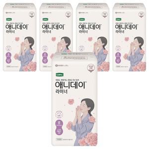 디펜드 애니데이 생리대 이지케어 요실금 팬티라이너 롱 40개입 5개