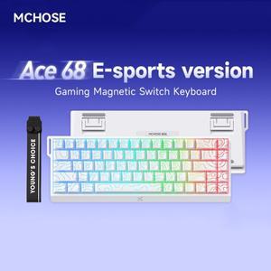 Mchose Ace68 호환 RGB 8K 기계식 키보드, 자기 스위치, 0.01mm RT 정확도, 스캔 세관 게임용