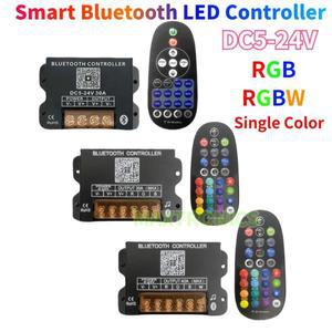 DC5-24V 스마트 블루투스 LED 컨트롤러 RF 원격 PWM 조광기 APP 타이밍 10A/CH 단일 색상, RGB,RGBW 스트립