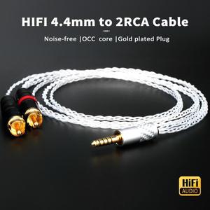 앰프 스피커용 HIFI 4.4mm 밸런스드 to 2rca 케이블, 7n OCC 2RCA 수 오디오 어댑터
