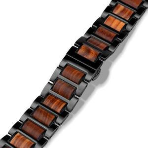 갤럭시 워치 3 기어 S3 화웨이 5 GT54 프로용 22mm 메탈 로즈우드 스트랩 나무 손목 밴드 아마즈핏 비프 6