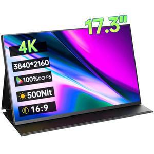 17.3 인치 4K UHD 3840*2160P 휴대용 모니터 100% DCI-P3 500Nit HDR FreeSync 1MS IPS 스크린 게임 디스플