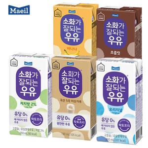 매일 소화가잘되는우유 190ml 5종 12팩 오리지널/저지방/미숫가루/바나나/초코