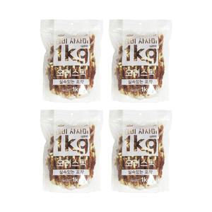 테비 사사미 1kg 오리스틱 x4봉 대용량 강아지간식