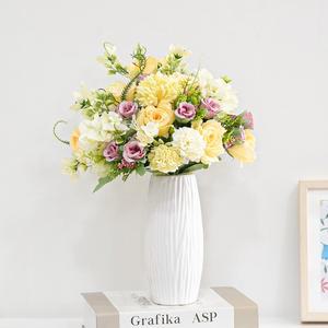 수국 성묘 꽃다발 조화 파스텔 34cm 납골당 산소 추모 장식 수목장