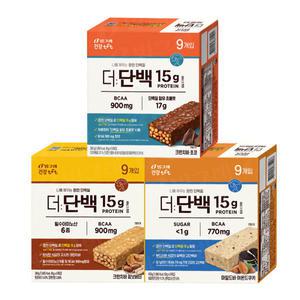 빙그레 더단백 프로틴바 3종 27개(초코9+피넛버터9+아몬드9)