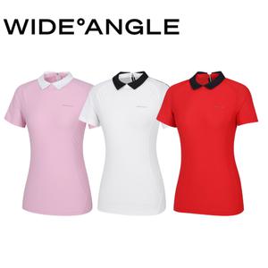 [와이드앵글](하남점)24년 SS 여성 TO PRO 펀칭 믹스 집업 폴로 티셔츠 WWM24231 핑크(P7), 레드(R2), ...
