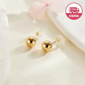 당일발송 14K 심플 베이직 볼 귀걸이 6mm 한쌍 JAE40407
