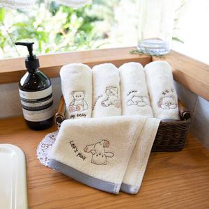 세맘스 어린이집수건 고리타올 모달수건 , 베어 5장 & 파우치