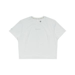 데상트 여성 레귤러핏 세미크롭 반팔티셔츠 SP122TTS16WHT