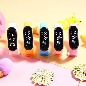 스마트 워치 손목 밴드 만화 스타일 어린이 멋진 생일 선물 소년 소녀 터치 LED 디지털 키즈 팔찌 시계