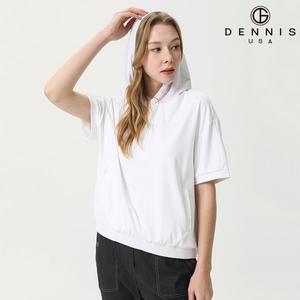 [데니스골프][DENNIS] 25SS신상 여성 스윙라인 시보리 반팔 후드티_NAQMLTS085