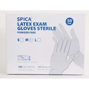 [SPICA] 스피카 멸균 진료용 라텍스장갑(글러브) - 파우더프리(50조x8개)