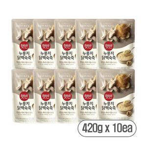 햇반 소프트밀 비비고 누룽지 닭백숙죽 파우치죽 420g 10개