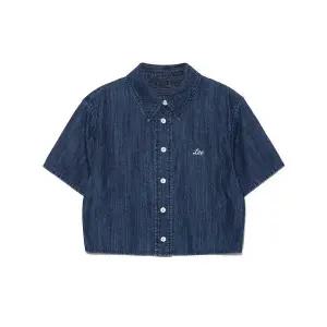 LEE 셀럽픽 우먼 숏 크롭 데님 반팔 셔츠 인디고 다크 LE2502SS62ID 55820