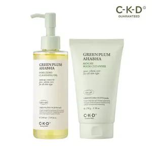 CKD 청매실 AHA BHA 요철제로 클렌징 오일 200ml + 팩솝 130g