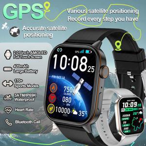 2025 GPS 포지셔닝 스마트 워치 남성 야외 스포츠 나침반 178 스포츠 모드 건강 모니터링 스마트 워치 For HUAWEI Xiaomi