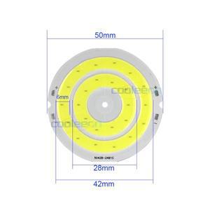 3V LED 빛 50mm 직경 라운드 COB 칩 더블 링 램프 DIY 작업 조명용도 5W 전구 집 장식