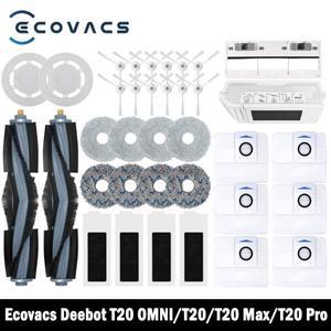 Ecovacs Deebot 메인 사이드 브러시  천, HEPA 필터 먼지 봉투 교체 예비 부품, T20 OMNI/T20/T20e/T20 Pro