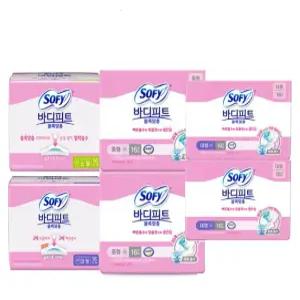 쏘피 바디피트 볼록맞춤 생리대 16p x 4팩 소형 중형 대형 오버나이트 슈퍼롱 모음전