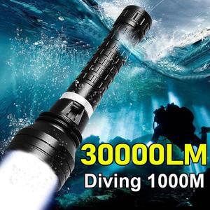 해루질랜턴 수중랜턴 낚시 캠핑 후레쉬 손전등 슈퍼 강력한 XHP360 LED 다이빙 손전등 30000LM 고전력 스포