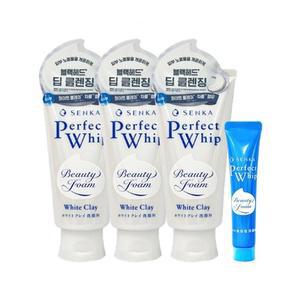 센카 퍼펙트휩 화이트 클레이 120g 3개+페이셜 워시 15g