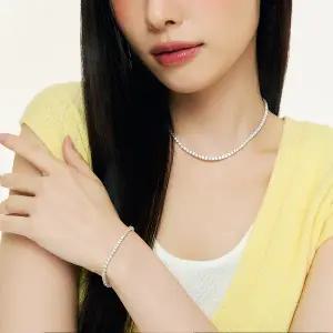 [롯데백화점]티르리르 실버화이트 테니스 팔찌 SBSSVW00513M-2-S