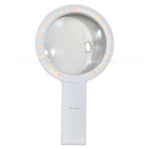 대형 미러 충전 핸드헬드 데스크탑 확대경, 밝기 조절 및 유지 보수, 34LED, 135mm