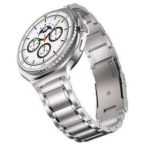 삼성 갤럭시 워치 8 클래식 밴드 46mm/8 44mm/40mm, 비즈니스 티타늄 밴드 교체 스트랩과 호환되는 BAIHUIAM 노 갭 밴드