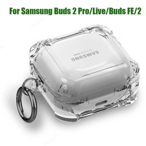 삼성 Galaxy Buds 2 Pro FE Live Buzz 케이스 소프트 TPU Coque Capas 용 임팩 방지 투명 락 커버