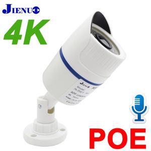 JIENUO 4K Poe 카메라 IP 야외 방수 감시 비전 Onvif 오디오 비디오 HD 홈 캠 넷 4MP 5MP 8MP