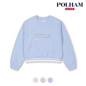 [폴햄키즈] 시그니처 여아 더블니트 컬러립 워딩 맨투맨_PKE1TR2020