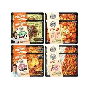온더고 편스토랑 세트3(대파크림파스타2,치즈닭갈비덮밥2,마라툼바오돌뼈2,오징어제육2)