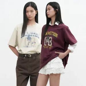 UNISEX 뉴모션 빈티지 오버핏 티셔츠 [2COL] / SBE3U01004-WOMAN