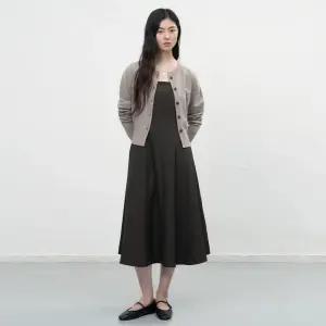 WOMAN 에센셜 크루넥 가디건 [OATMEAL] / WBD3L04501