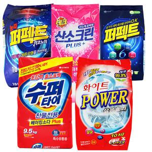 LG 슈퍼타이 9.5kg 가루세제 세탁 빨래  분말 일반드럼겸용 집들이선물 수퍼타이 퍼펙트 과탄산소다