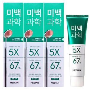 메디안 미백과학 치약 플럼민트향 100g x 3개 미백치약