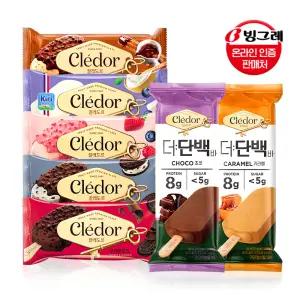 빙그레 끌레도르 바 더단백 바 아이스크림 12개 24개 / 베리믹스 쿠앤크 쿠키앤초코 크림치즈블루베리