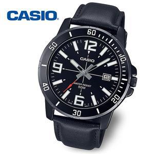 [카시오][정품] CASIO 카시오 흑새치 MTP-VD01BL-1B 남성 야광 가죽시계